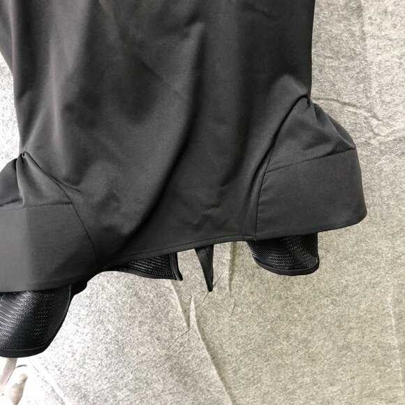 Gracia Ruched Zipper Front Midi Skirt Womens S Black Ruffle Bodycon Avant Garde - Picture 5 of 11